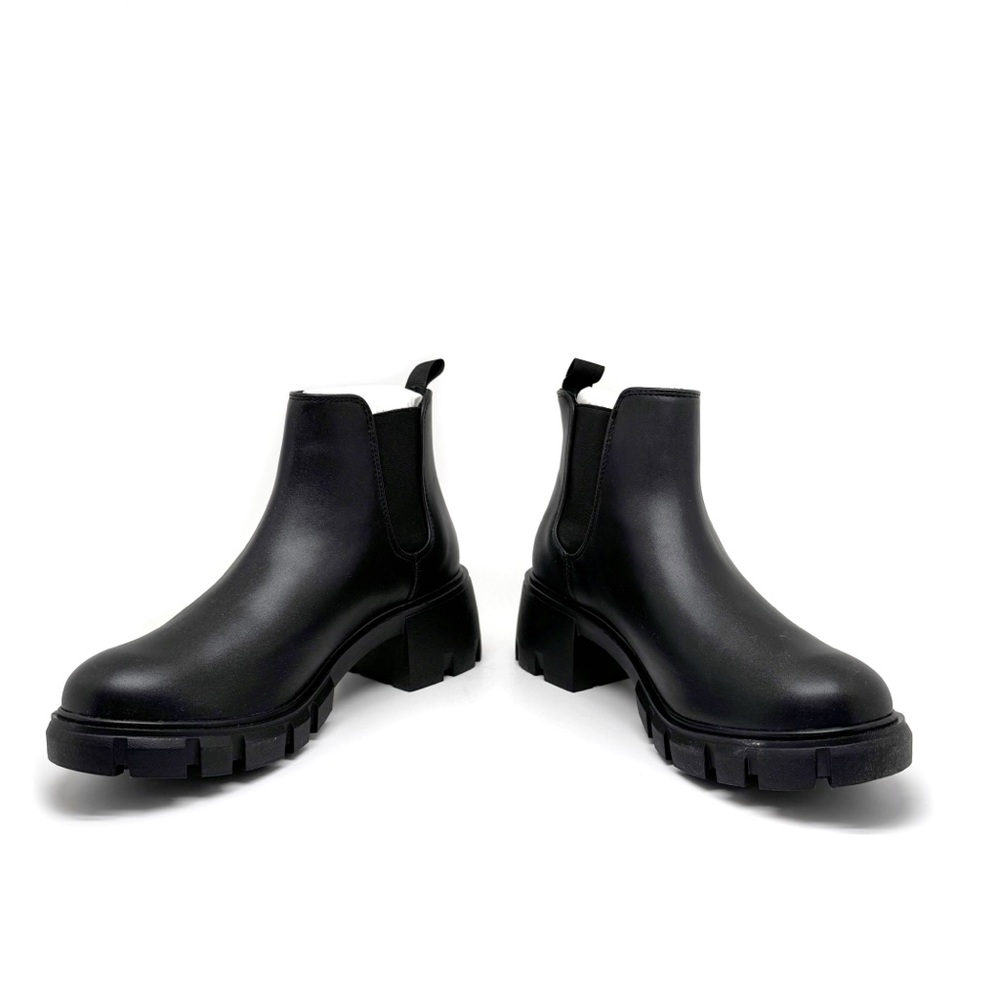 Steve Madden Howler Bootie Black Chunky Heel Combat Boots Size 8.5 - Picture 5 of 12